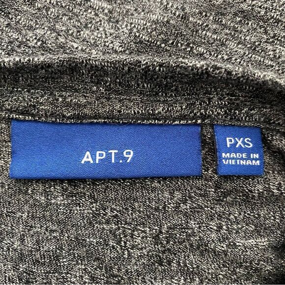 Apt 9 Gray Tee Metallic Design Short Sleeve Shirt PXS - Picture 9 of 11